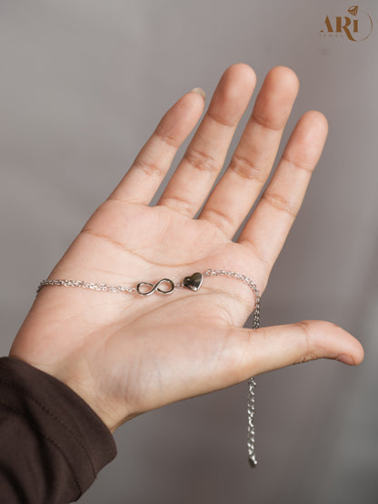 Infinity Heart Rose Gold Bracelet (DI20.4)
