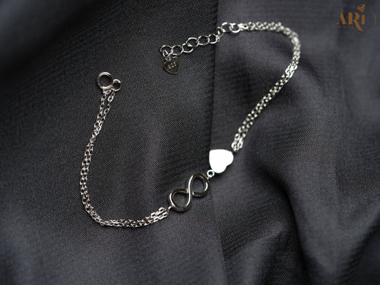 Infinty Heart Silver Bracelet (DI20.6)