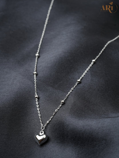 Love Heart Silver Chain Pendant (DI21.2)