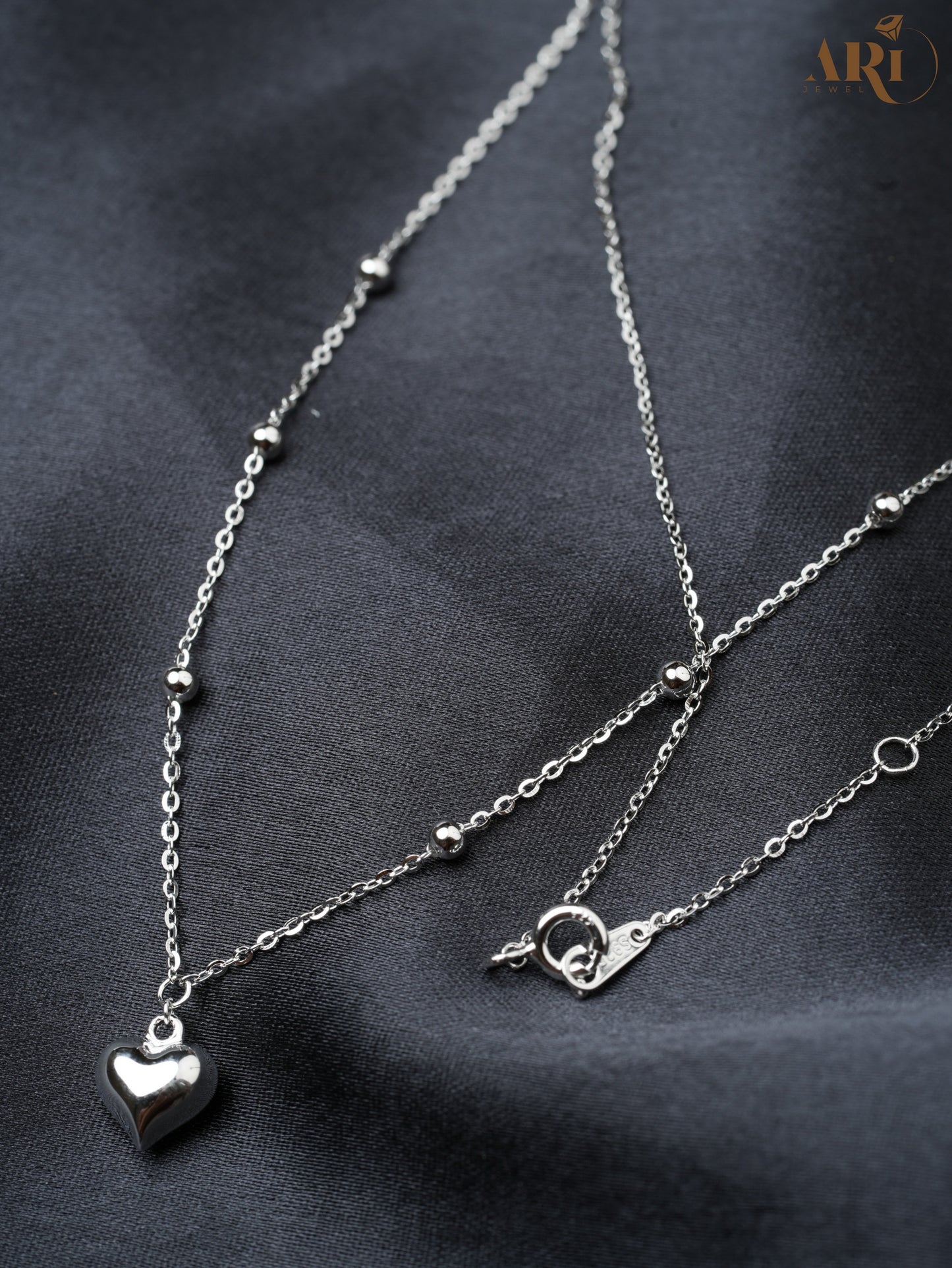 Love Heart Silver Chain Pendant (DI21.2)