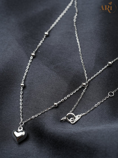 Love Heart Silver Chain Pendant (DI21.2)