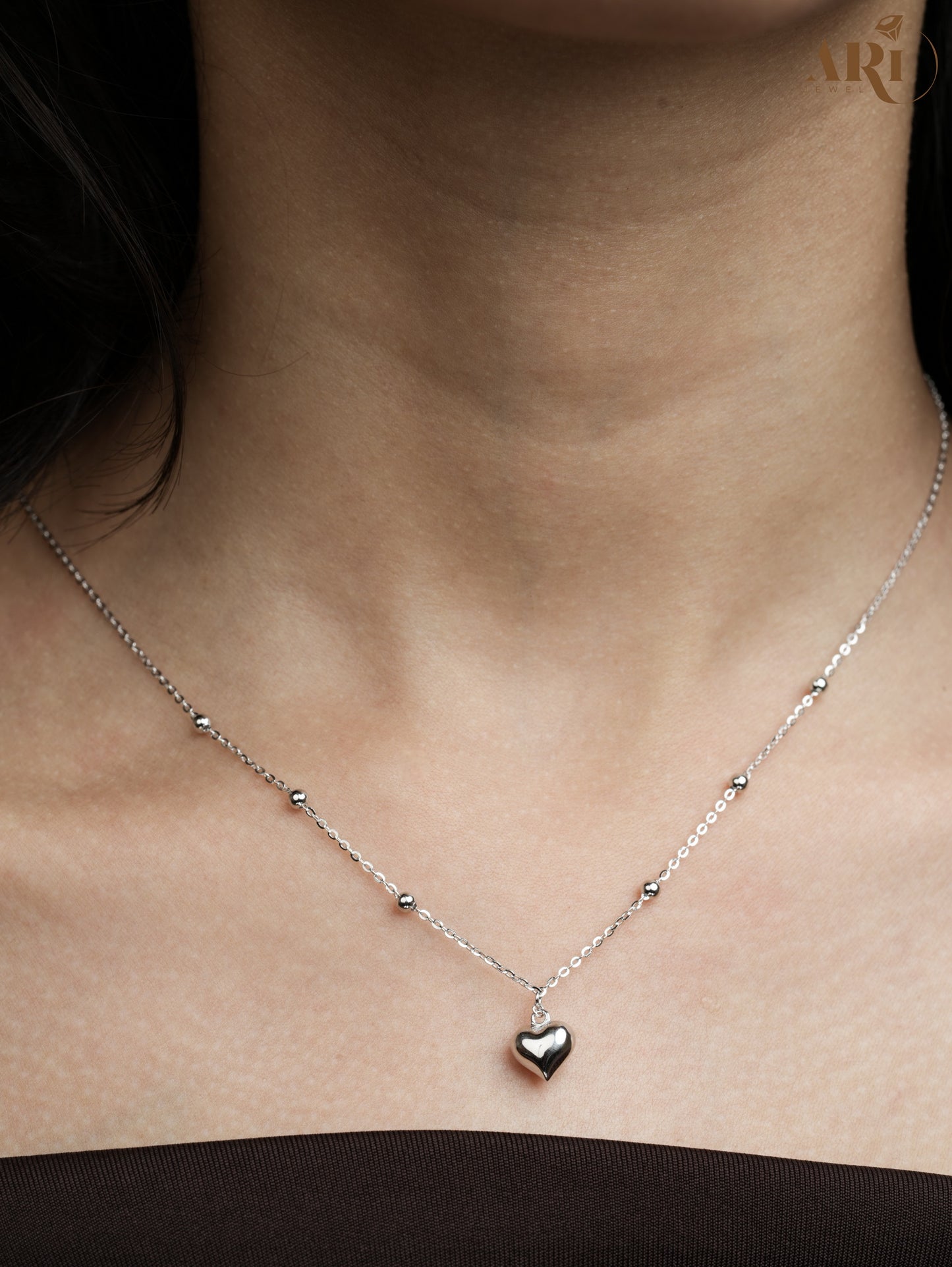 Love Heart Silver Chain Pendant (DI21.2)